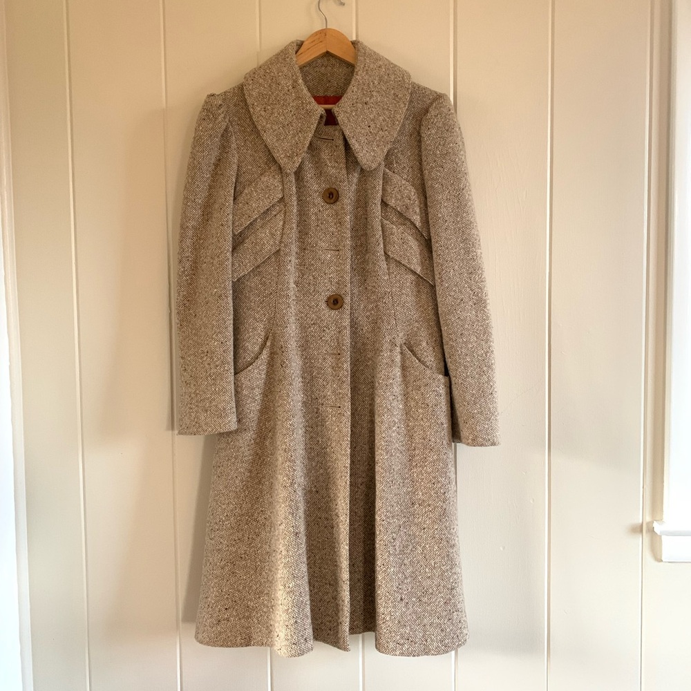 Union Made knee length tweed Princess coat size small/XS